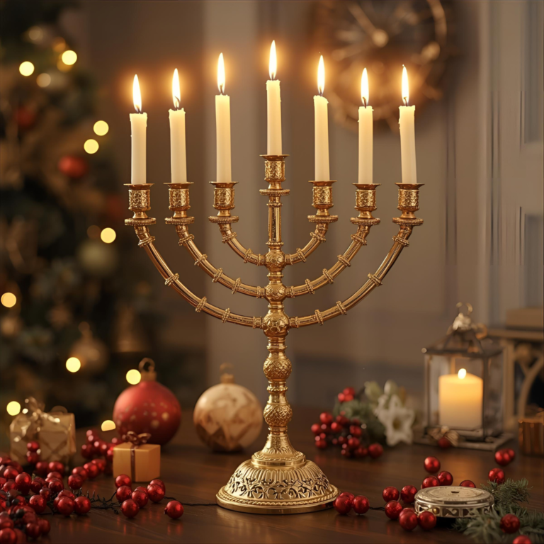 christmas decor candle stand and candles